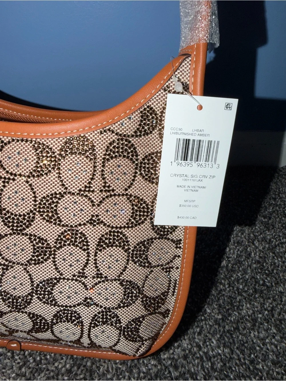 COACH Crystal Signature Jacquard Shoulder Bag